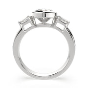 Emilia Heart Cut Trilogy 3 Stone Engagement Ring Setting - Nivetta